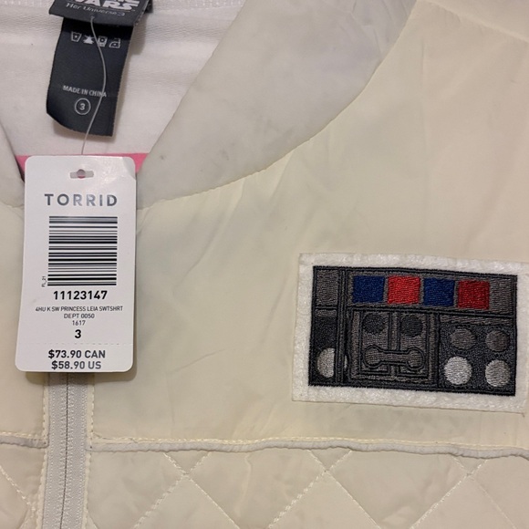Torrid STAR WARS Off-White Quilted Vest - Picture 2 of 5